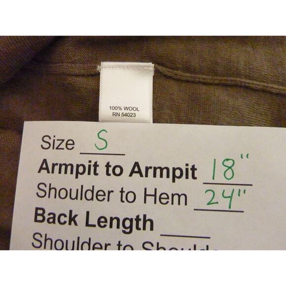 Banana Republic Crossover Drape Olive Brown Wool Sweater Top S - Picture 6 of 6